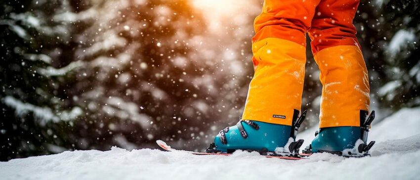 Skifahrer im weißen Schneegebiet