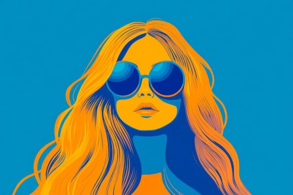 Sonnenbrille und Sommerhaar – Pop-Art Stil