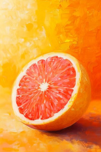 Sonnenhafte Grapefruit auf leuchtendem Hintergrund