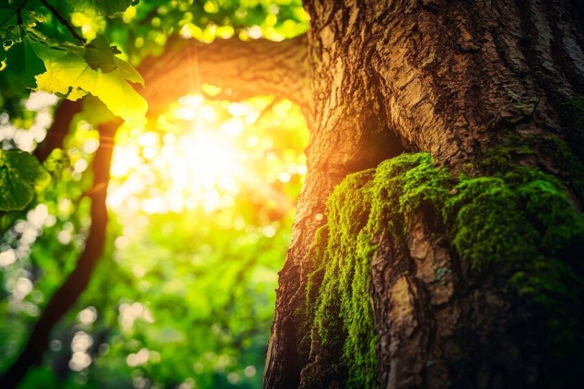 Sonnenlicht durch Baumkronen