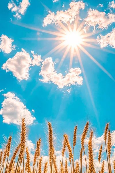 Sonnenstrahlen über goldenem Feld