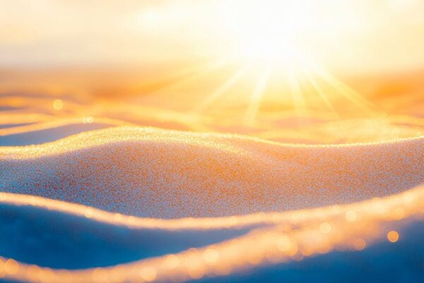 Sonnenstrahlen über Sanddünen