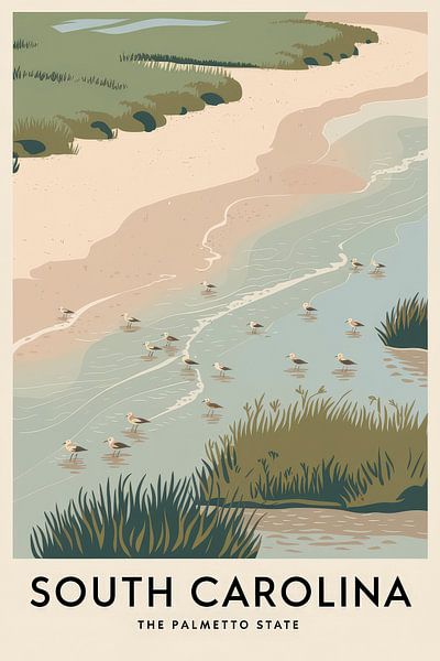 South Carolina Vintage Travel Poster