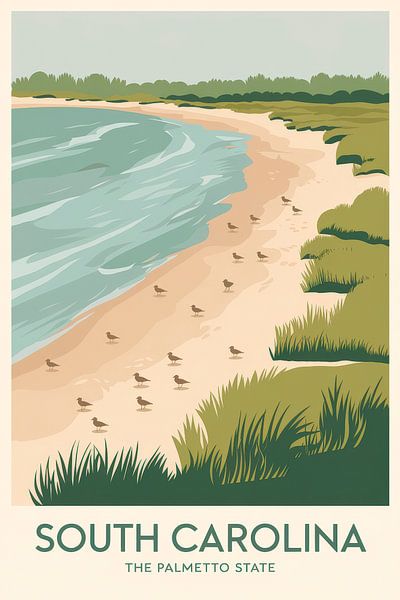 South Carolina Vintage Travel Poster