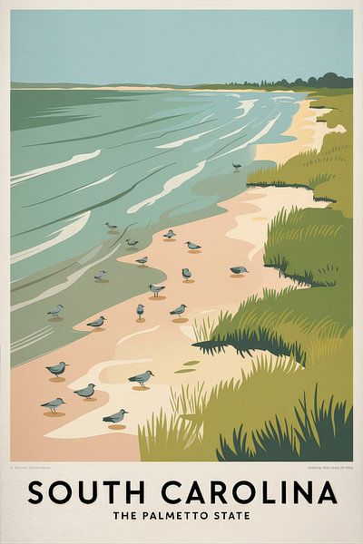 South Carolina Vintage Travel Poster