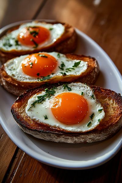 Spiegeleier auf knusprigem Brot – Genussmoment