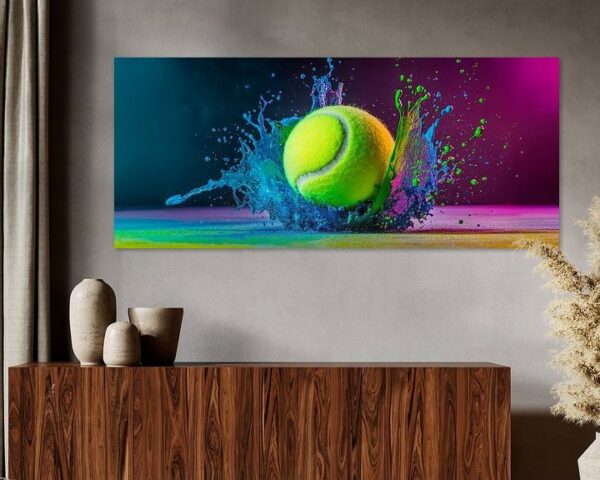 Spritzende Farben mit Tennisball