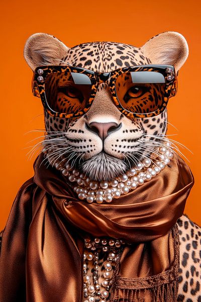 Stilvoller Leopard mit Sonnenbrille