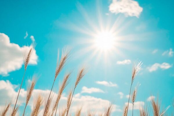 Strahlender Sonnenschein über Wiese