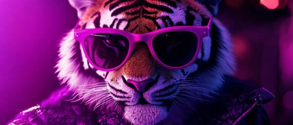 Stylischer Tiger mit Sonnenbrille