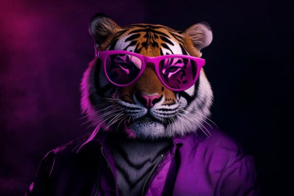 Stylischer Tiger mit Sonnenbrille