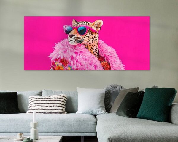 Stylisher Leopard im Pinken Pelz