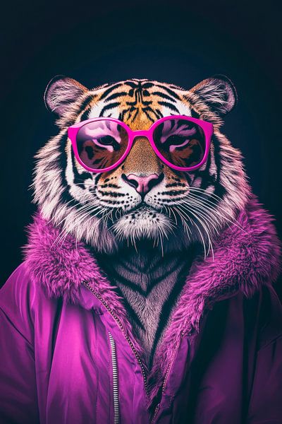 Stylisher Tiger mit Sonnenbrille