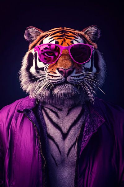 Stylisher Tiger mit Sonnenbrille