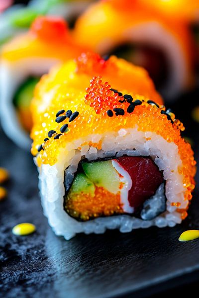 Sushi-Rolle mit frischen Zutaten – Lecker!