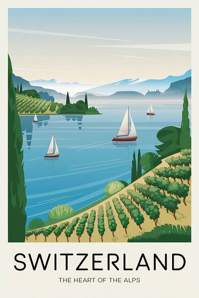 Switzerland Vintage Travel Poster