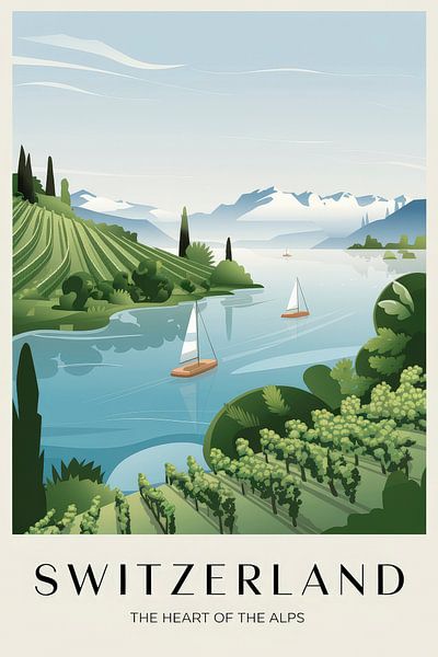 Switzerland Vintage Travel Poster