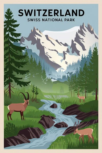 Switzerland Vintage Travel Poster