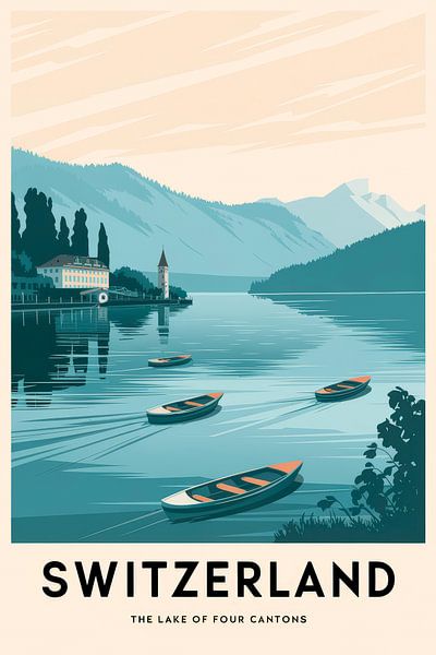 Switzerland Vintage Travel Poster