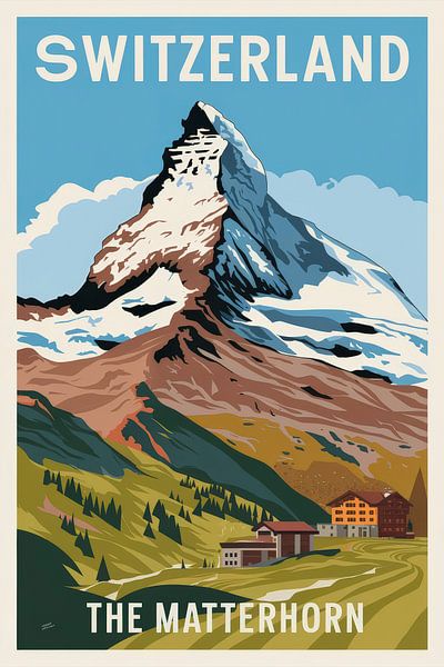 Switzerland Vintage Travel Poster