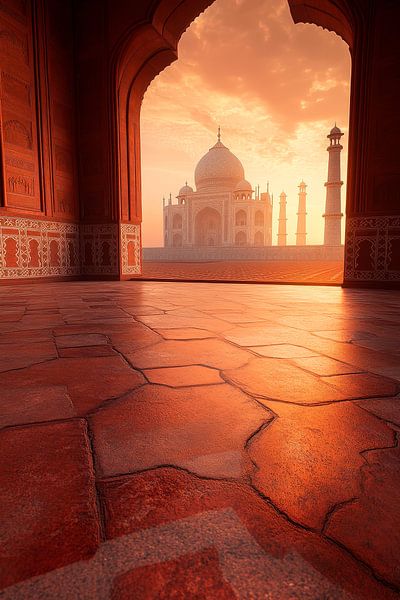 Taj Mahal bei Sonnenuntergang – Atmosphäre