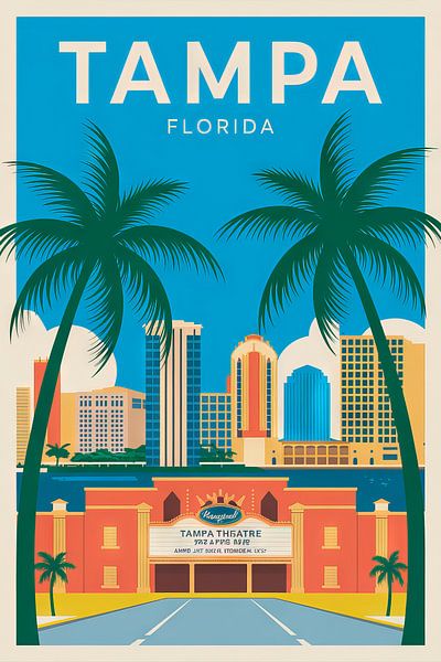 Tampa, Florida Vintage Travel Poster