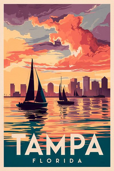 Tampa, Florida Vintage Travel Poster