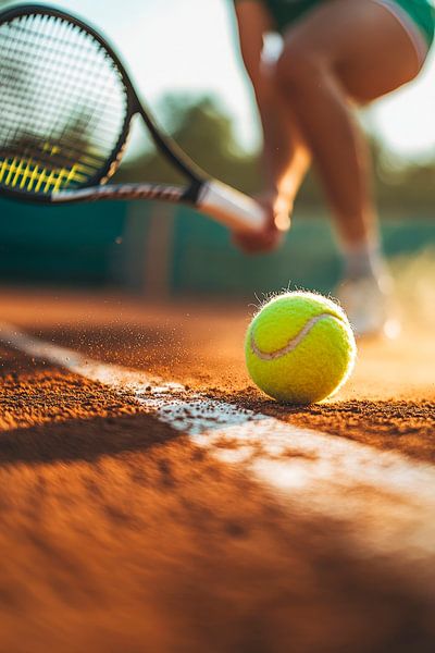 Tennisball auf dem Sandplatz