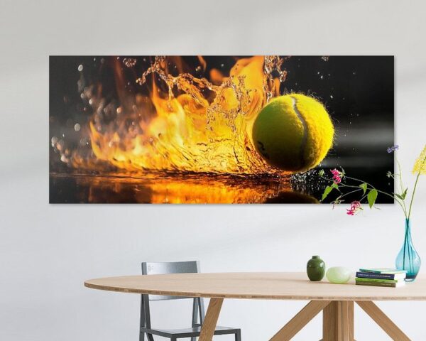 Tennisball trifft Wasser und Feuer