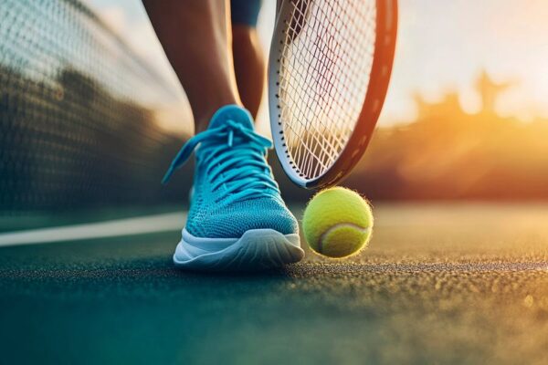 Tennislegende im Sonnenuntergang