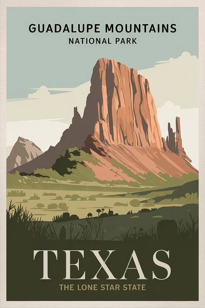 Texas Vintage Travel Poster