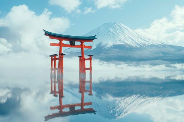 Torii am Fuji – Traumhafte Reflexion