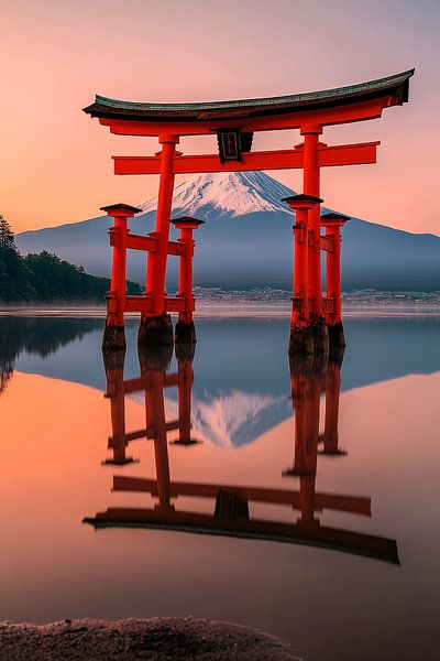 Torii und Fuji im Morgenlicht