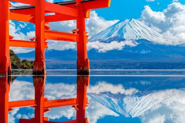 Torii und Fuji – Spiegelbild der Natur