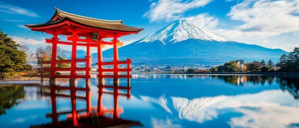 Torii vor dem Fuji – Ruhige Landschaft