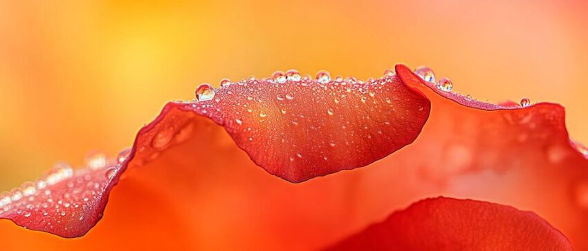 Tropfen auf einer Rosenblüte