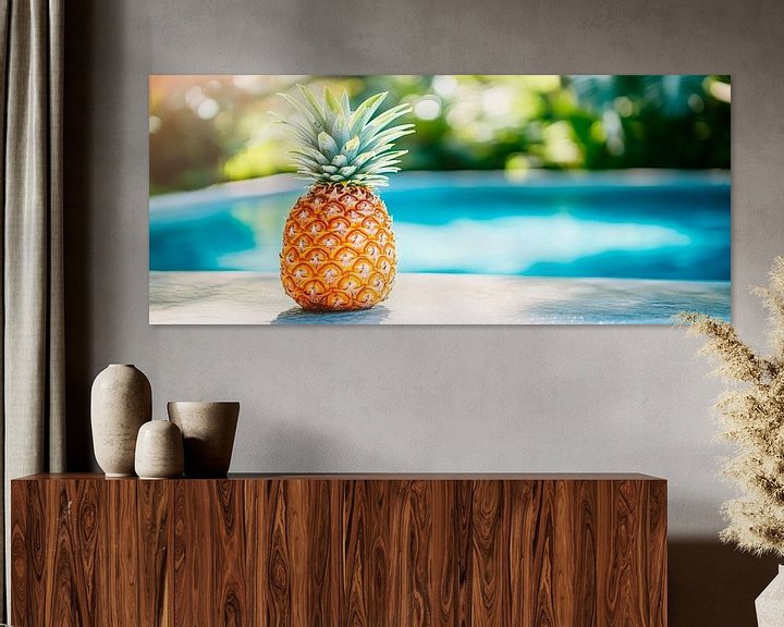 Tropische Ananas am Pool – Sommerfeeling