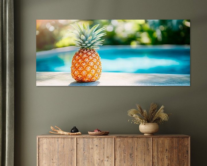 Tropische Ananas am Pool – Sommerfeeling