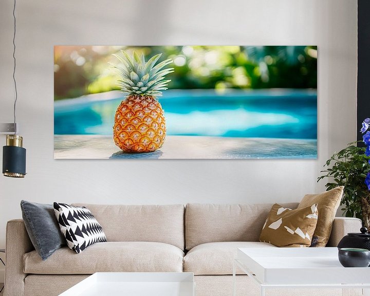 Tropische Ananas am Pool – Sommerfeeling