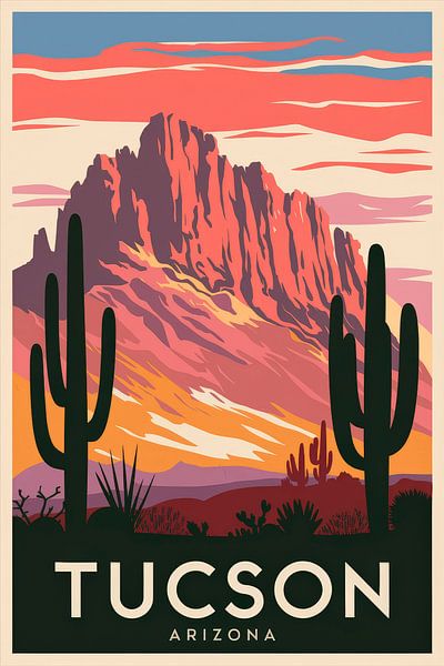 Tucson, Arizona Vintage Travel Poster