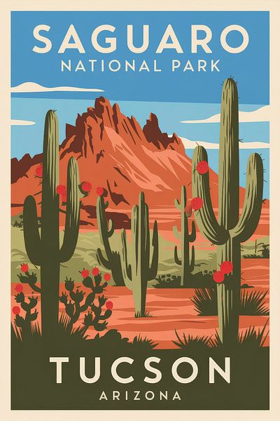 Tucson, Arizona Vintage Travel Poster