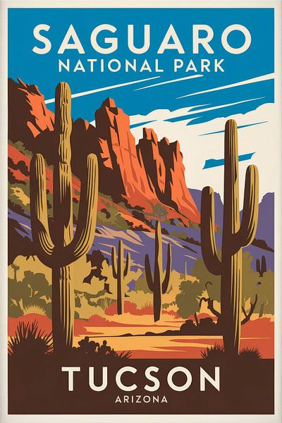 Tucson, Arizona Vintage Travel Poster