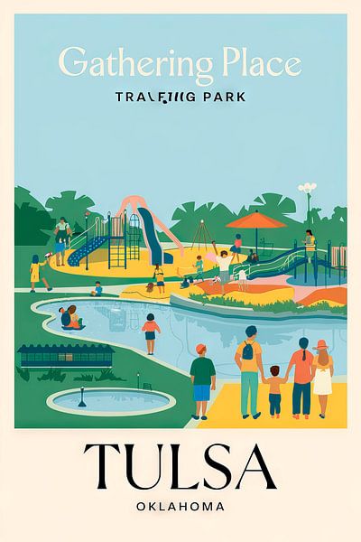 Tulsa, Oklahoma Vintage Travel Poster