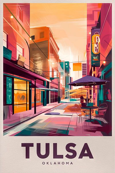 Tulsa, Oklahoma Vintage Travel Poster