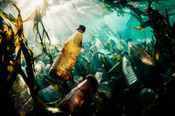 Unterwasserwelt mit Plastikmüll – Ökologisch