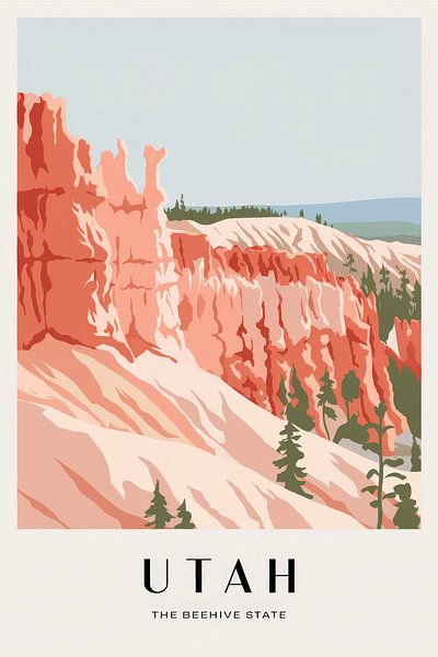 Utah Vintage Travel Poster