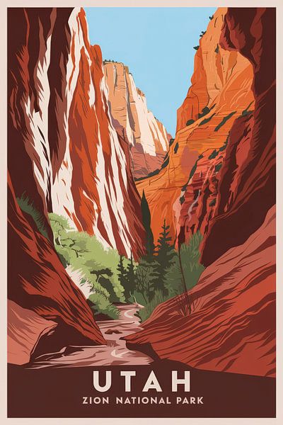 Utah Vintage Travel Poster