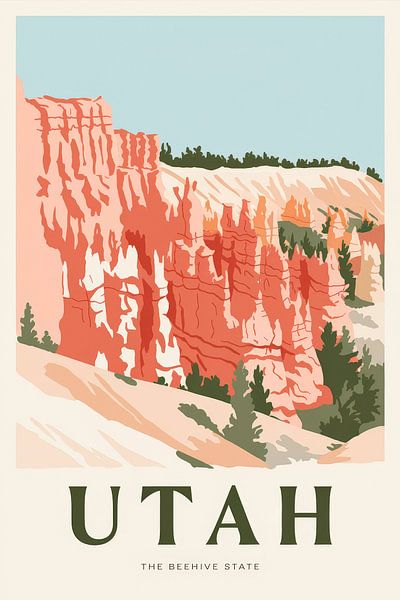 Utah Vintage Travel Poster