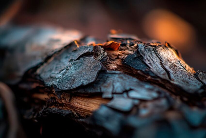 Verbranntes Holz – Detailaufnahme