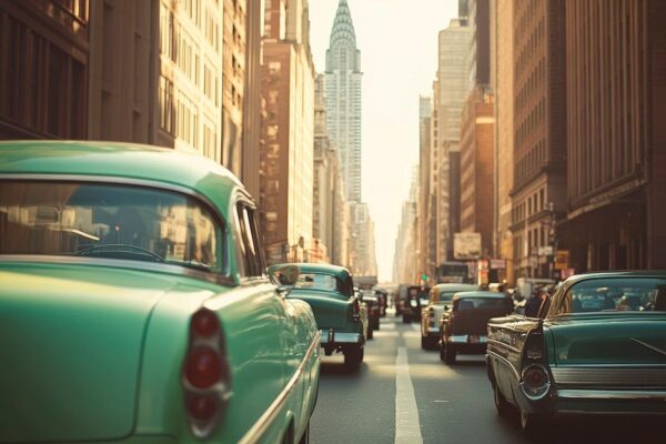 Vintage Autos in der Stadt